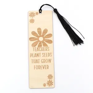 MD135CH1411 Set of 5 -Teachers Plant Weeds That Grow Forever Wooden Bookmark Teacher Appreciation Gift