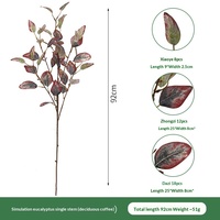 Daun Eucalyptus Plastik Buatan 92CM Dekorasi Rangkaian Bunga untuk Latar Belakang Panggung, Aula, dan Pernikahan