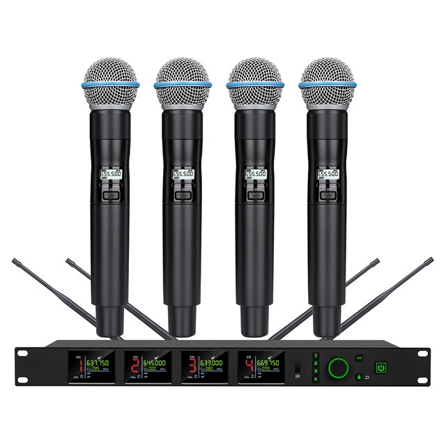 UR-6400 Four Channels UHF Professional Outdoor True Diversity Wireless Vocal Microphone for Speaking Singing Hosting