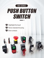 LVBO Xb5 Bouton poussoir Bouton poussoir illuminé Interrupteur momentané NC NO Voltage 220V 24V XB5-AV3361