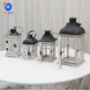 Lanterna decorativa vintage de vela, LG20171025-11, jardim de casamento, vela de metal