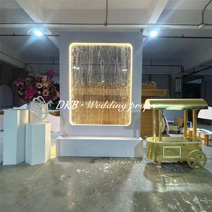 Insegna di Benvenuto a Cascata in Metallo Bianco per Matrimoni, Fontana d'Acqua Decorativa per Ingresso, Vendita Diretta dalla Fabbrica DKB - Product Image 6