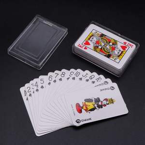 Mini cartas de juego portátiles, papel recubierto, esquinas cuadradas, caja transparente para viajes al aire libre, juegos de cartas de ajedrez - Product Image 1