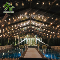 Tente de réception transparente en aluminium pour 400-500 personnes, ignifuge, imperméable, résistante aux UV, certifiée CE, pour événements en plein air