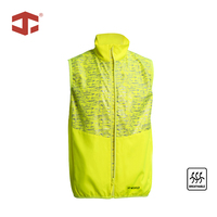Gilet de travail JIADE pour homme, haute visibilité, imperméable, en sergé de polyester, avec bande réfléchissante imprimée et élastique mécanique