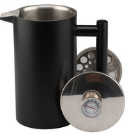 Cafetière à presse française en acier inoxydable 34oz (1 litre) avec thermomètre