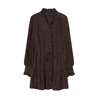 PB&ZA Femme 2026 Nouvelle Collection Été Robe Chic et Tendance Mini à Pois Col Montant Volants Manches Longues Robe Femme Vestidos Robe Mujer