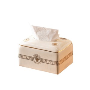 Caja de pañuelos de mesa de comedor de sala de estar de gama alta de estilo europeo, suministros de cerámica a prueba de moho para Hotel KTV - Product Image 1