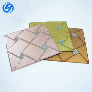 Piastrelle <span class=keywords><strong>a</strong></span> Mosaico in Vetro <span class=keywords><strong>a</strong></span> <span class=keywords><strong>Specchio</strong></span> <span class=keywords><strong>Rosa</strong></span> con Design <span class=keywords><strong>a</strong></span> Parquet Moderno, 4mm, Centro Bianco, Direttamente dalla Fabbrica per Pareti Interne di Hotel - Product Image 1