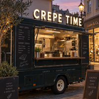 Enseigne LED personnalisée pour camion de restauration, panneau arrière en acrylique, étanche, décoration murale pour snack-bar, restaurant, devanture extérieure