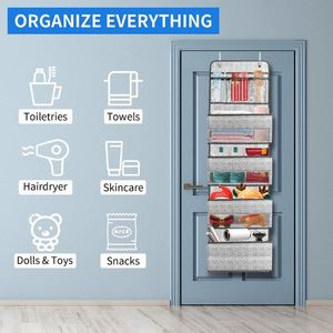 Organizador de Almacenamiento Colgante para Puerta con 4 Bolsillos Transparentes Grandes, Montaje en Pared para Habitación Infantil o Guardería, en Oferta - Product Image 4