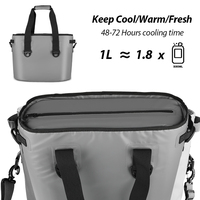 Sac isotherme imperméable en TPU de 28 L pour bouteille de bière, lait, plage, pique-nique, avec fermeture éclair étanche et maintien de la glace pendant 5 jours