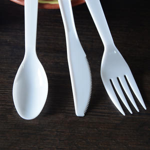 ช้อนส้อมมีดพลาสติก PS แบบใช้แล้วทิ้ง ดีไซน์เรียบง่าย เป็นมิตรกับสิ่งแวดล้อม สำหรับโรงแรม งานเลี้ยง และไอศกรีมแบบซื้อกลับบ้าน ขายส่ง - Product Image 1