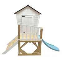 Maisonnette en bois écologique personnalisée pour jardin, avec toboggan et bac à sable, pour enfants