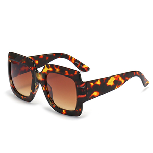 9854 Big square Frame Custom logo Oversize Colorful Leopard Sunglasses Trendy Women <b>Shades</b> Contrast Color Fashion <b>Sun</b> Glasses - Product Image 4