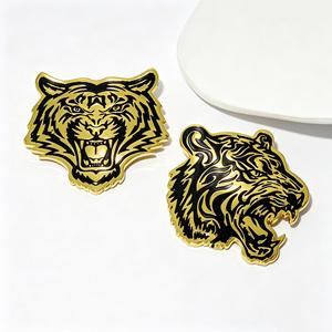 Bros Kepala Harimau Zodiak Cina Paduan Logam Premium Kreatif Gaya Cina Baru untuk Dekorasi Pakaian Aksesori Perhiasan - Product Image 2