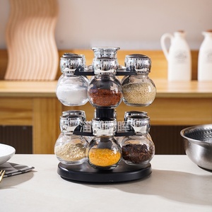 Nuovo Set di Barattoli in <span class=keywords><strong>Vetro</strong></span> Rotondi Multifunzione Riutilizzabili per <span class=keywords><strong>Spezie</strong></span> con Supporto per Contenitori Alimentari per Uso in Cucina, Logo Personalizzabile - Product Image 3