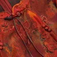 Robes midi pour femmes en soie de mûrier 100% Gambiered, style oriental chinois, patrimoine culturel immatériel, taille haute, manches courtes