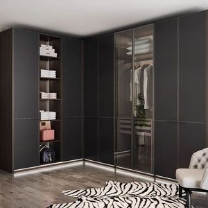 Armario Empotrado <span class=keywords><strong>de</strong></span> Madera <span class=keywords><strong>de</strong></span> Color Negro Personalizado a Precio Económico, Armario Moderno para Dormitorio, Muebles para Sala <span class=keywords><strong>de</strong></span> Estar - Product Image 2