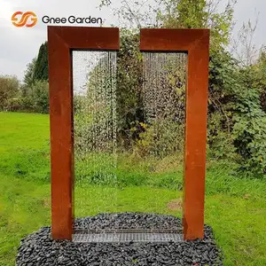 Metal corten aço chuva cortina fonte chuva cortina água característica chuva água cortina