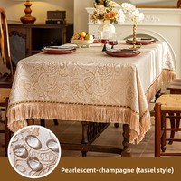 Nappe de table rectangulaire de style français vintage, imperméable, à motif géométrique, luxe léger, haut de gamme, résistante à l'huile pour la maison