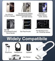 Adaptateur audio numérique USB-C Type-C vers prise jack 3,5 mm femelle pour casque, compatible Apple iPhone 17 16 15 Samsung S26 S25 S24 S23