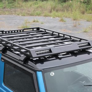 Porte-panier en aluminium 4x4 avec barre lumineuse Porte-bagages <span class=keywords><strong>de</strong></span> <span class=keywords><strong>toit</strong></span> <span class=keywords><strong>de</strong></span> voiture Accessoire pour Suzuki Jimny Sierra JB74 JB74W JB64 JB64W - Product Image 6