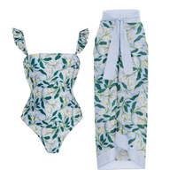 Maillot de bain une pièce pour femme à bretelles à volants français rétro couvert ventre minceur maillot de bain jupe de plage en mousseline de soie