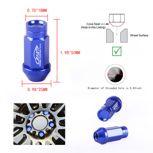 น็อตล้ออะลูมิเนียมอัลลอยด์ Crstp 50 มม. 7075 แบบ Cone Seat สำหรับรถแข่ง อัพเกรด - Product Image 1