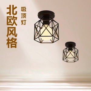 Lampe de plafond Autonomy Nordic en fer forgé, style moderne minimaliste, pour couloir, entrée, lumière 3500-6500K, ampoule LED incluse - Product Image 3
