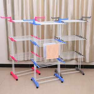 Rak Pengering Pakaian Logam 3 Tingkat yang Dapat Ditarik, Rak Pakaian 3 Lapis, Tipe Laundry, Lipat, Besi, Baru, Kotak Kertas Pakaian, OEM - Product Image 2