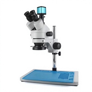 Microscope stéréoscopique trinoculaire 48MP, vidéo 4K 60FPS, caméra numérique pour microscope, oculaire, soudure, réparation de PCB, réparation de téléphones mobiles, éclairage LED 5X - Product Image 3