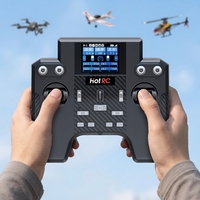 Transmisor RC HotRC HT-8A 8CH 2.4G FHSS con Telemetría de Voltaje, Control Mixto Programable y Función Fail-Safe para Aviones, Coches, Tanques y Robots