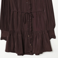 PB&ZA Femme 2026 Nouvelle Collection Été Robe Chic et Tendance Mini à Pois Col Montant Volants Manches Longues Robe Femme Vestidos Robe Mujer