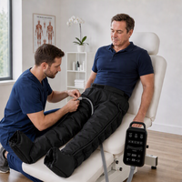 Bottes de pressothérapie à compression d'air à 8 chambres 30-250 mmHg avec contrôle indépendant des zones D1-D8, masseur complet des jambes, personnalisation OEM