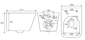 Inodoro Cuadrado Suspendido <span class=keywords><strong>de</strong></span> Pared <span class=keywords><strong>de</strong></span> Hormigón con Sistema <span class=keywords><strong>de</strong></span> Descarga sin Borde, Fácil Limpieza y Ahorro <span class=keywords><strong>de</strong></span> Agua para Baños Modernos - Product Image 2