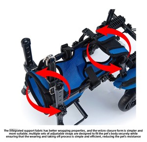 Fauteuil roulant <span class=keywords><strong>pour</strong></span> <span class=keywords><strong>chien</strong></span> en maille détachable facile à nettoyer, <span class=keywords><strong>chariot</strong></span> de mobilité réglable en hauteur et en longueur <span class=keywords><strong>pour</strong></span> chiens blessés ou handicapés - Product Image 3