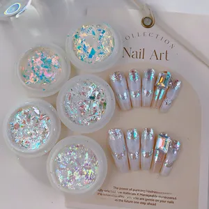 Wholesale Flashing Aurora Nail Art Pigment Glitter Powder High Shine Nail Sequins Nail Decoration