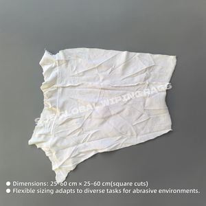 Chiffons en molleton blanc recyclé 100 % coton pour atelier industriel, absorption rapide pour le nettoyage - Product Image 3
