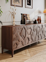 Meuble de rangement en bois massif de style nordique minimaliste, sculpté vintage, pour salle à manger, hall d'entrée, couloir, meuble d'appoint, table d'appoint