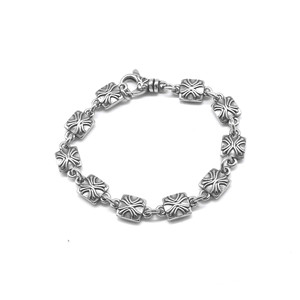 yunnique Tibetan Silver Square <b>Cross</b> Bracelet Unisex Geometric <b>Chain</b> Jewelry For <b>Men</b> And Women - Product Image 5