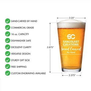 Vente en gros tasse en <span class=keywords><strong>verre</strong></span> de 16oz et <span class=keywords><strong>verre</strong></span> à <span class=keywords><strong>bière</strong></span> avec design <span class=keywords><strong>personnalisé</strong></span> pour la fête à la maison - Product Image 4