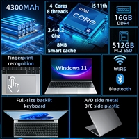 Ordenador portátil de negocios de alto rendimiento de 15,6 pulgadas Intel Core I5 1135G7 16GB RAM 256GB SSD Windows 11 para negocios