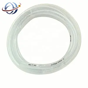 Mangueira flexível de pvc transparente, tubo de mangueira de água de jardim reforçado com fibra de pvc trançada