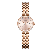 Montre à quartz de luxe tendance ciel étoilé, avec index diamantés, bracelet en acier inoxydable, cadran en verre et affichage de la date - Grande Vente