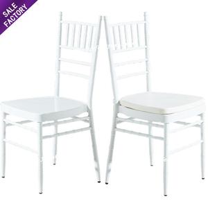 Chaises empilables blanches de style Chavari, Chivari, Tiffany pour banquets, fabricants en gros, utilisées pour les mariages - Product Image 1