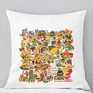 Cute Cartoon Mexican Food Taco Adesivos decorativos 50pcs PVC para Car Wall Bottle Laptop Chic Cactus Mexican Home Decoration - Product Image 3