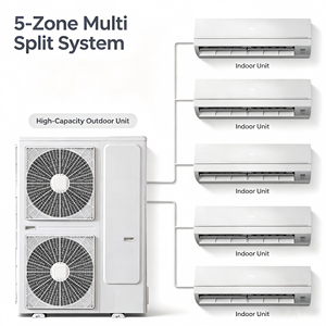Système de climatisation central multi-split VRF VRV <span class=keywords><strong>Inverter</strong></span> Carrier HVAC 220V 60HZ double 2 3 4 zones Ton HP - Product Image 1