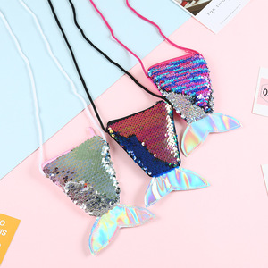 Portamonete a Coda di Sirena, Borsa a Tracolla con Paillettes a Coda di Sirena per Bambini, Bambine e Ragazzi, <span class=keywords><strong>Regali</strong></span> per Feste di Compleanno - Product Image 3