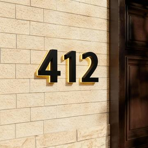 لوحة أرقام باب بإضاءة ليد بألوان RGB لإشارات المكتب الخلفية الحديثة مخصص أي رقم لمشروع الشركة - Product Image 5